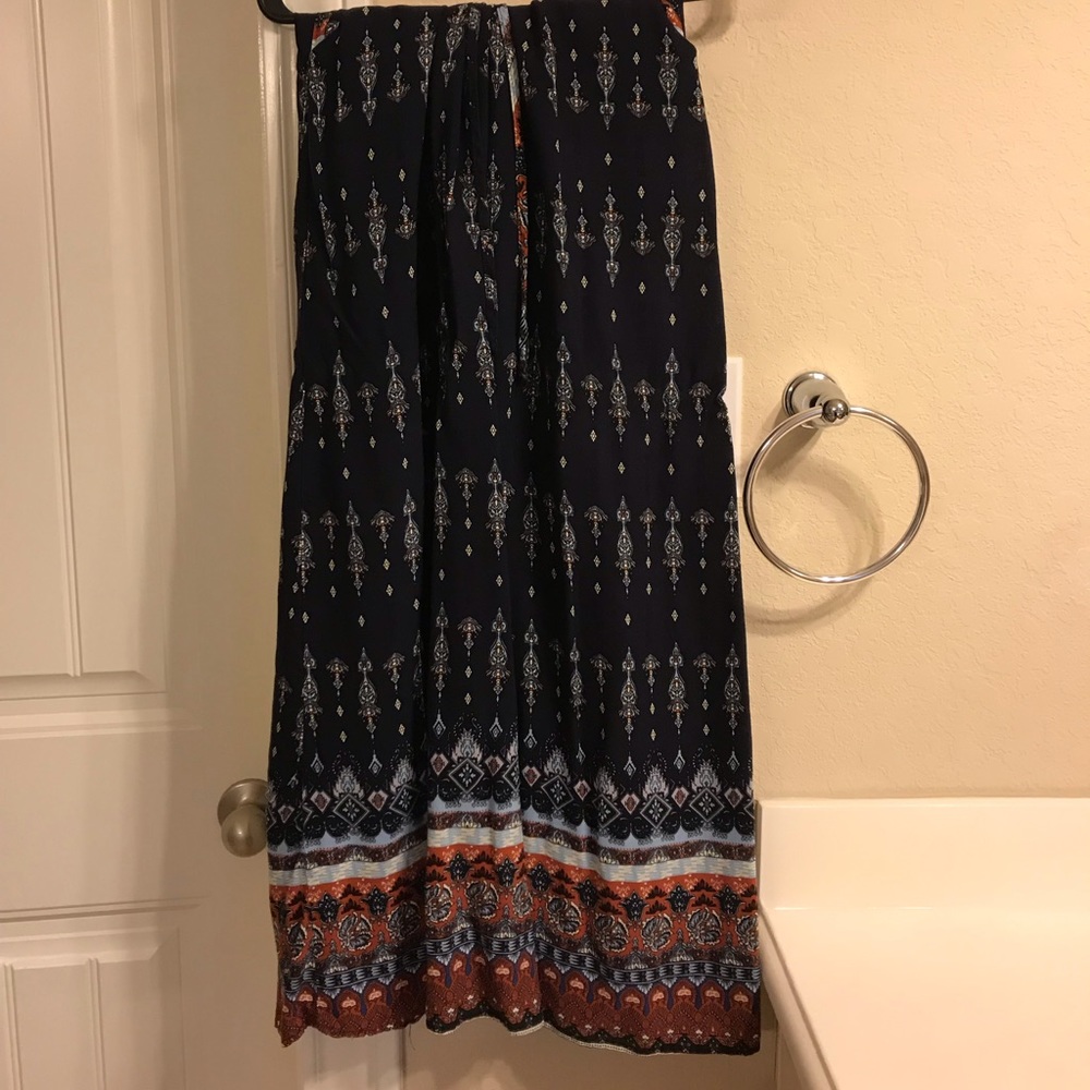 Navy paisley maxi skirt